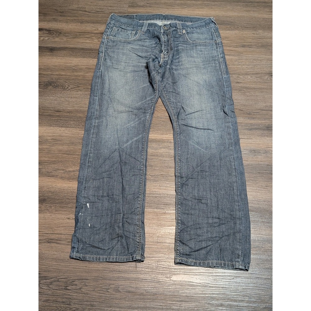 Levis 514 Slim Straight Jeans Mens 34x30 Blue‎ Medium Wash Zipper Back Pockets